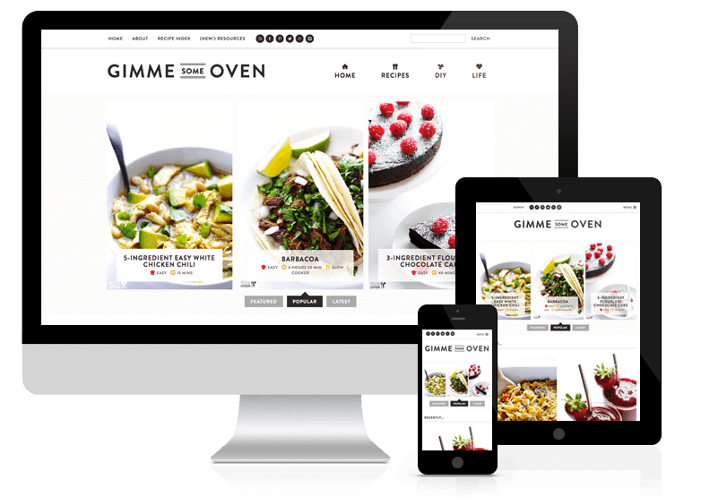 Gimme Some Oven - example of responsive blog design.