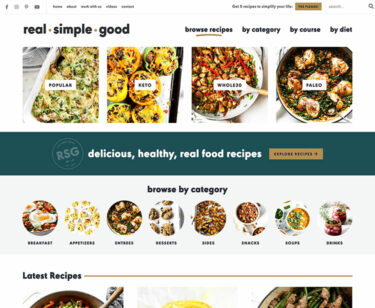 Real Simple Good Homepage screenshot